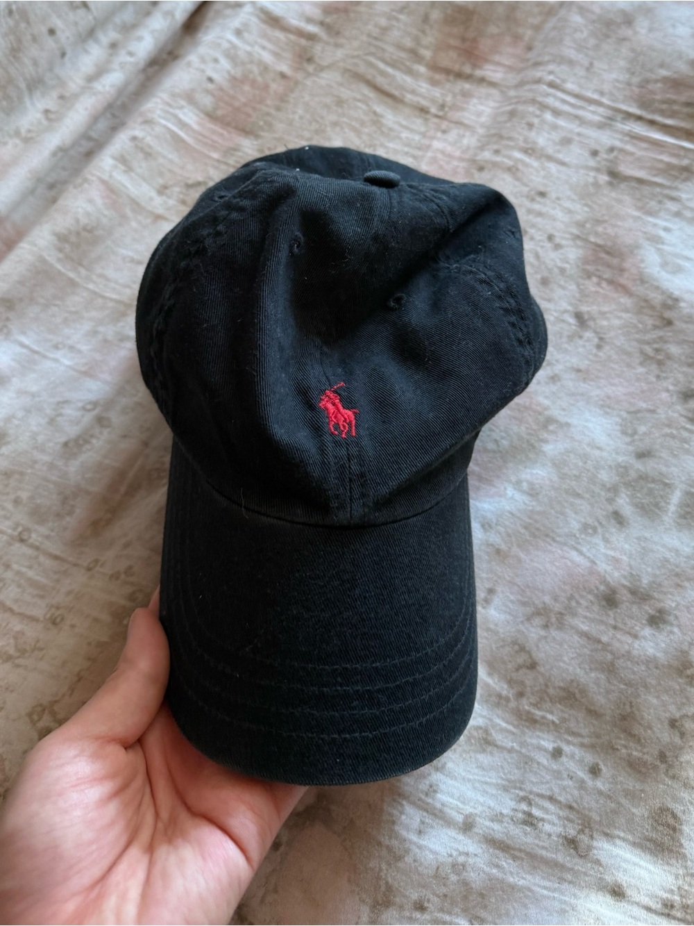 Polo by Ralph Lauren Black Cap with Red Pony Emblem